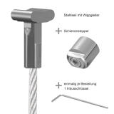 Befestigungsset Schienenstopper mit Stahlseil